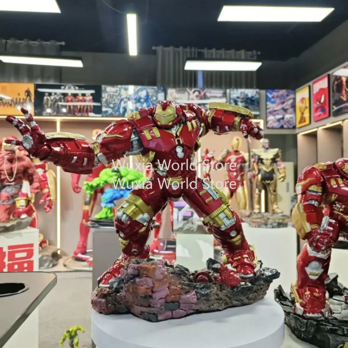 35cm 아이언맨 헐크버스터 피규어 마블 애니메이션 피규어 컬렉션 레진 모델 데스크탑 장식품 어린이를위한 최고의 선물