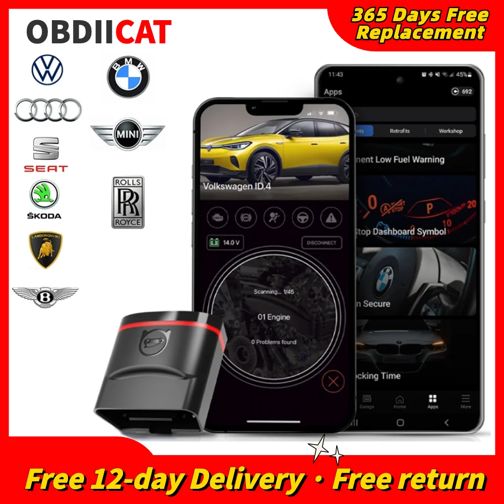 OBDeleven OBD11Pro/Ultimate/Credits  Car Scanner Tools OBD2 Nextgen Device For IOS Supports Multiple Cars OBDII Dignostic Tools