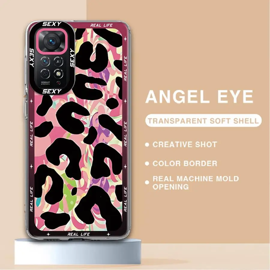 Color Leopard Print Case for Samsung Galaxy A52 A72 A31 A50 A51 A71 4G A21s A12 A52s A22 A32 5G Transparent Cover Capa