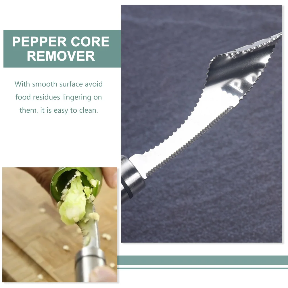 

4pcs Stainless Steel Pepper Corer Tools Chili Core Removers Kitchen Gadgets Vegetable Fruit Coring Accessories Manual Reusable