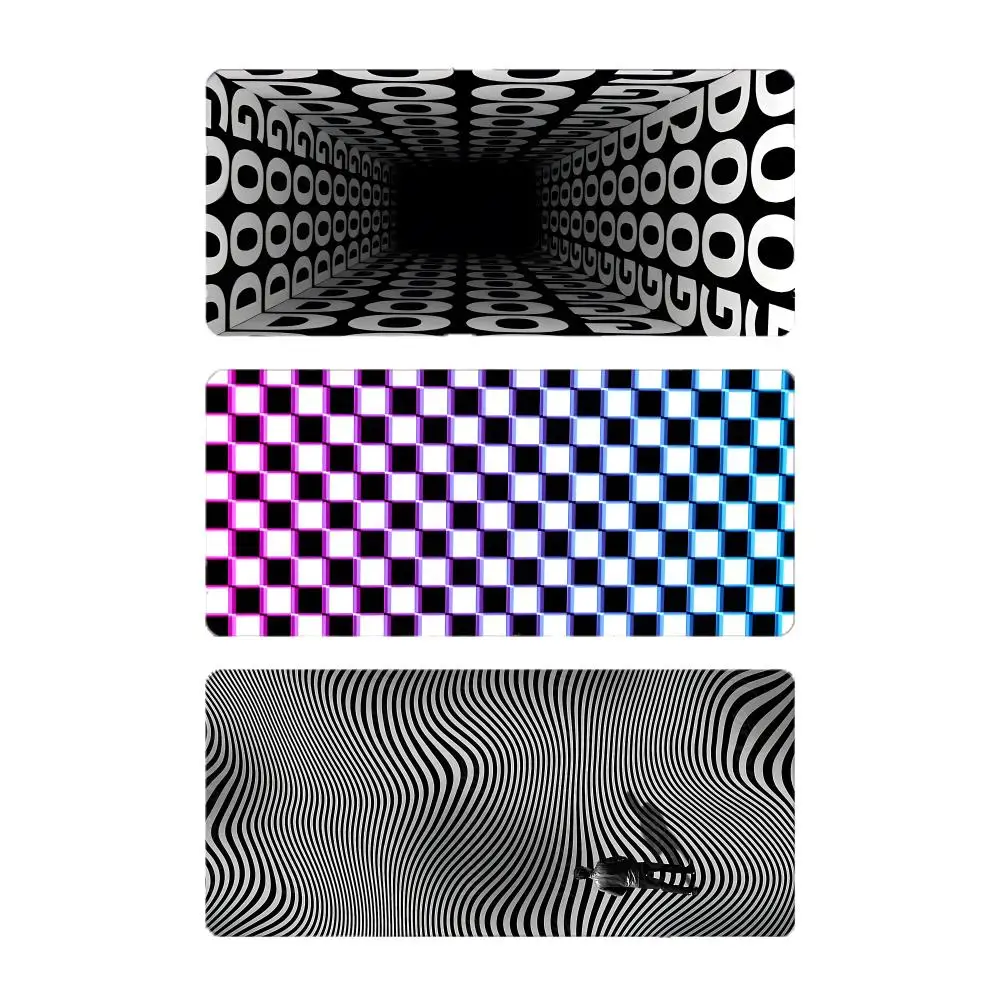 art creative O-Optical Illusion Image Mouse Pad Large Gaming Mousepad with Stitched Edges Thickened Desk Mat PC