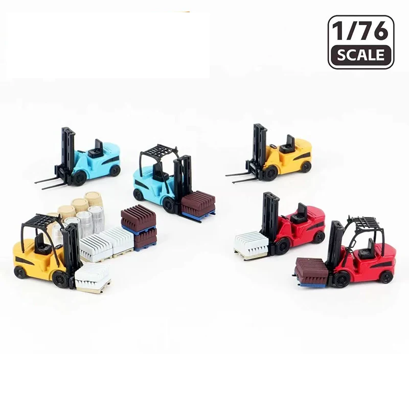 Modèle miniature de chariot élévateur à fourche à l'échelle 1/76, collection de décorations pour scènes miniatures.