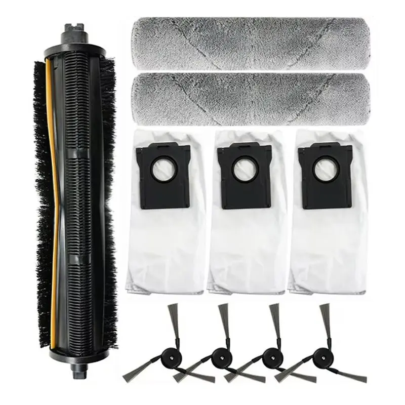 

N95R Spare Parts Kit- Anti-Tangle Roller Brush, Side Brush, Tracked Mop Cloth& Dust Bag(10PCS) For Dreame Mova Z5/Z5 Pro/Z50 Ult