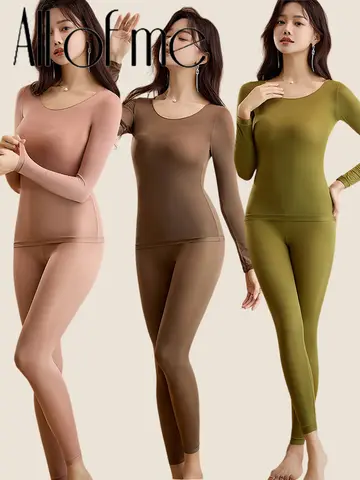 Women's Thermal Underwear Winter Clothes Seamless Thick Double Layer Warm Lingerie Women Thermal Clothing Set Woman 2 Pieces
