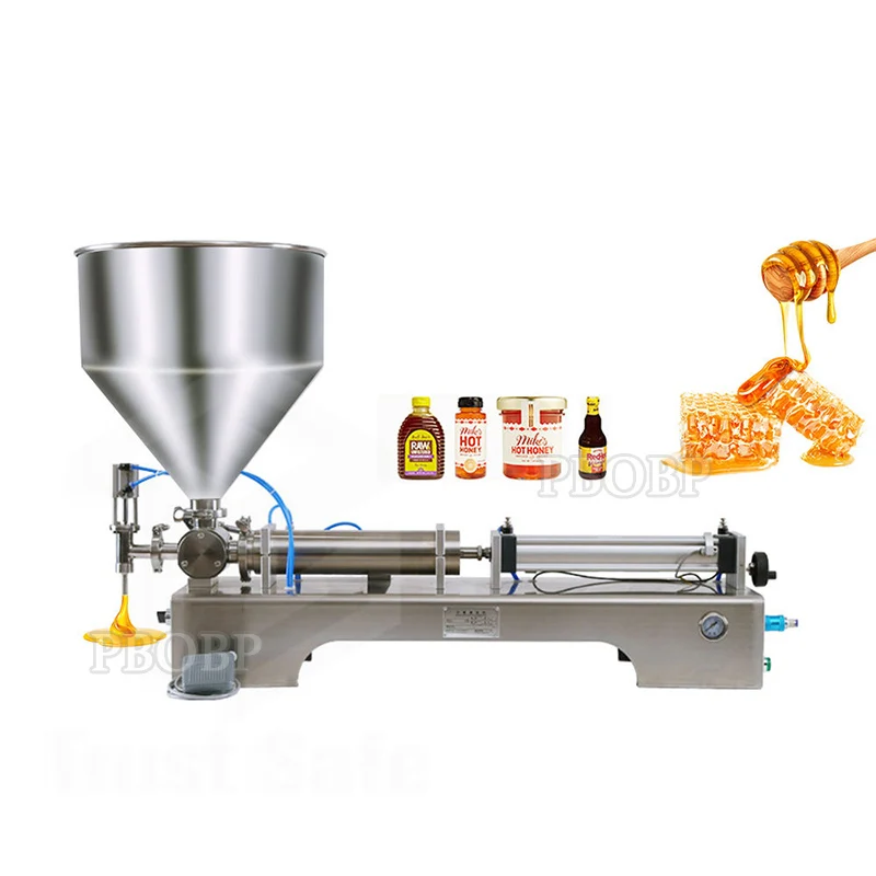 Customized Single Nozzle Semi Automatic Paste Filler for Honey Cream Drink Chili Sauce Facial Cream Beef Sauce Filling Machine