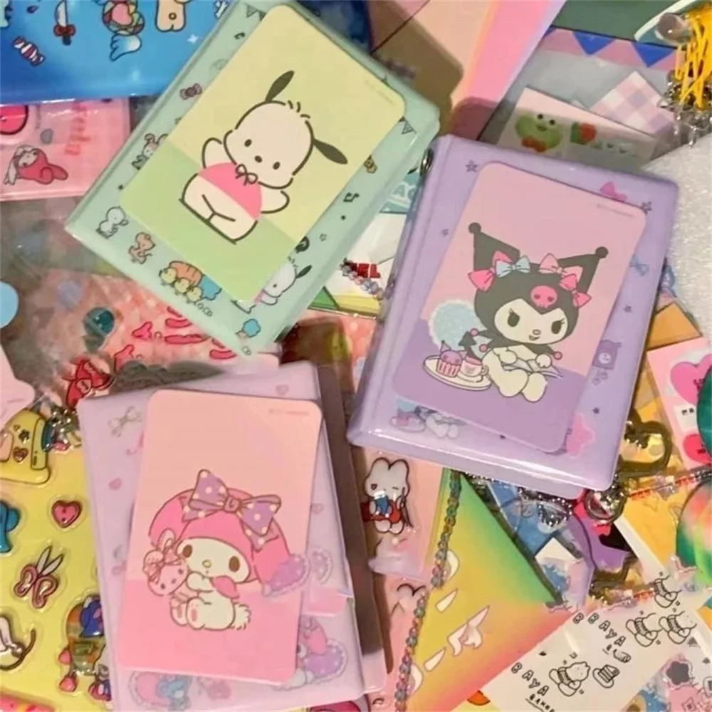 Anime Hello Kitty Sanrio Card Photo Album Cute Kuromi My Melody Cinnamoroll Kawaii Idol Photo Collect Book Trading Card Binder