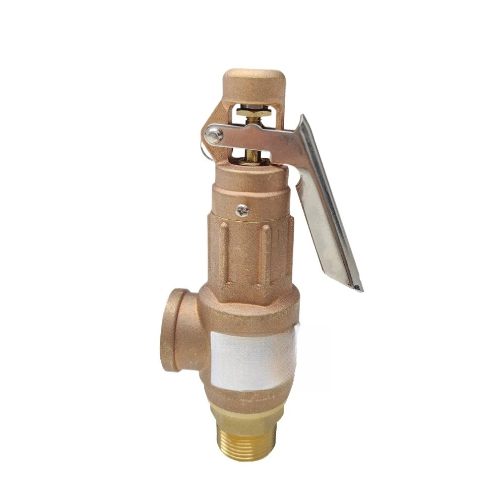Brass Steam Boiler Safety Relief Valve High Pressure Threaded Spring Loaded Safety Relief Valve with Lever
