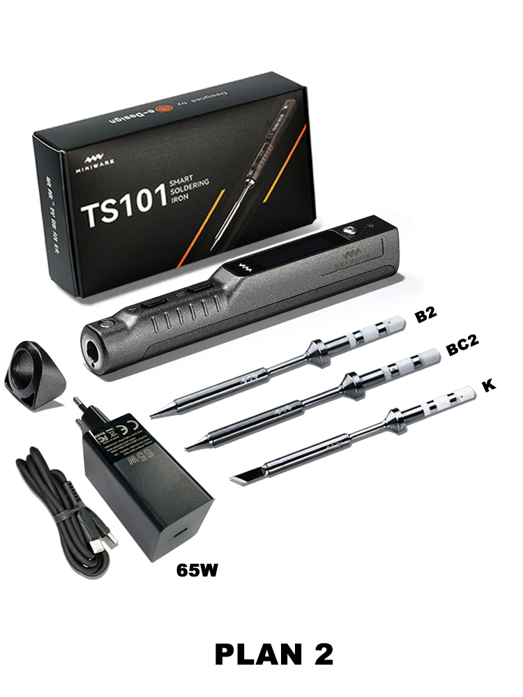 Miniware Ts101 Soldeerbout Elektrische 65W Temperatuur Geprogrammeerd Lcd Nieuwe Verbeterde Ts100 Met Soldeertip Set