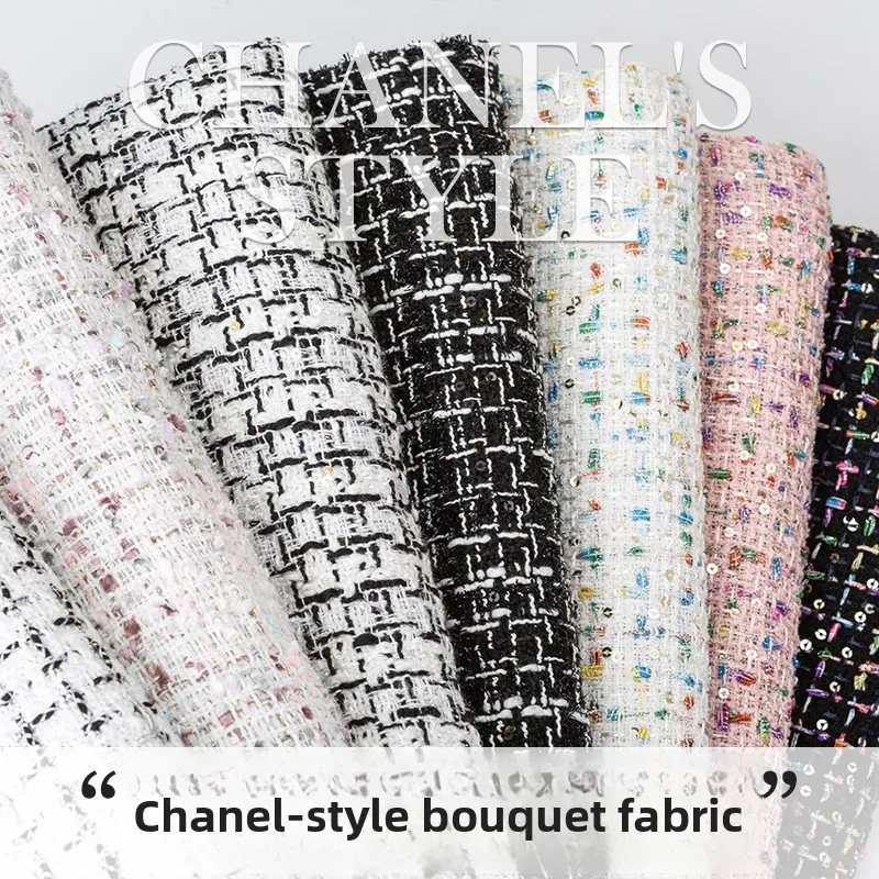 

Shiny Thread Tweed Fabric By The Meter for DIY Floral Packaging Decoration Bag Bouquet Wrap Clothing Sewing Iridescent Cloth