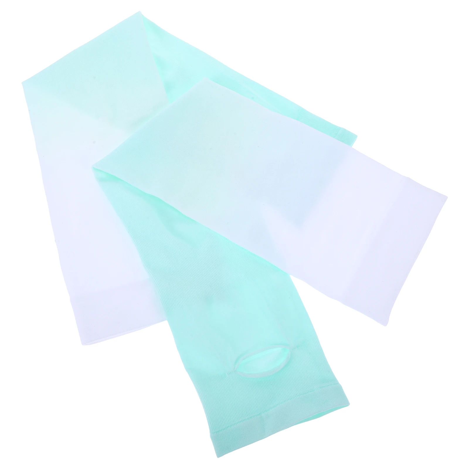 

Sun Protection Arm Sleeves Silk UV Sunscreen Cover Lightweight Thumb Hole Basketball White