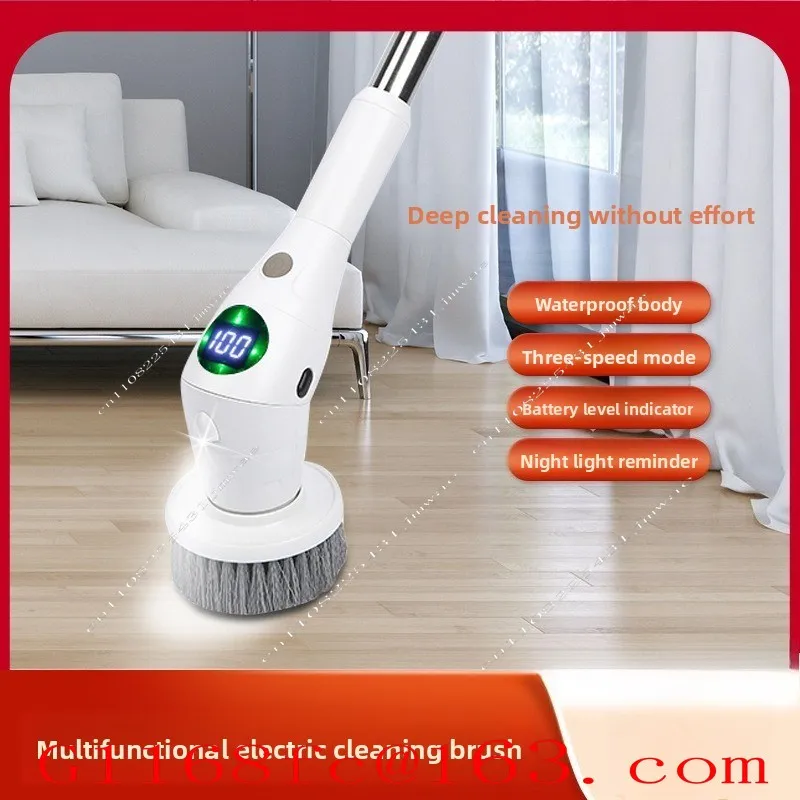 Eight-in-one Display Screen Three-speed Rotatable Night Light Multi-function Waterproof Wireless Cleaning Brush