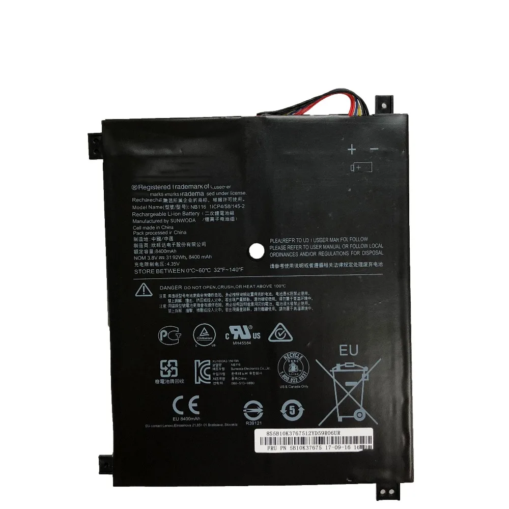 Imagem -02 - Bateria Nb116 Nb116 Novo Original para Lenovo Ideapad 100s Nb116 5b10k37675 0813001 3.8v 31.92wh 8400mah