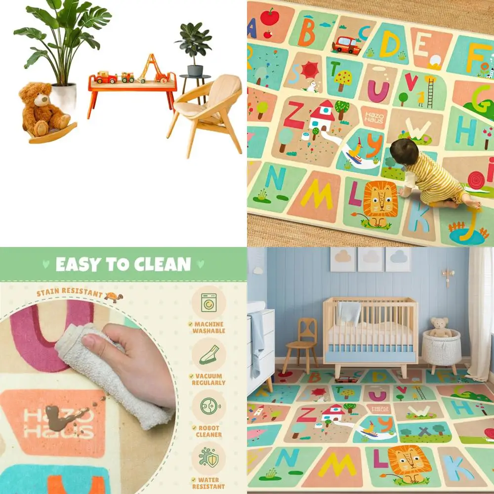 

ABC Alphabet Rug for Toddlers: Educational Play Mat, Washable, Soft & Safe for Classroom or Playroom