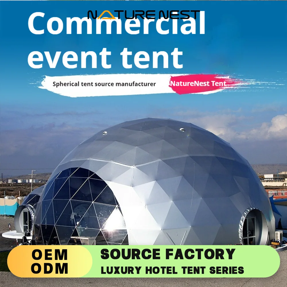 Large Spherical Commercial Exhibition Geodesic Dome Tent Luxury Camping Dome Transparent Sky Tent Outdoor Tent Event Rental Yoga