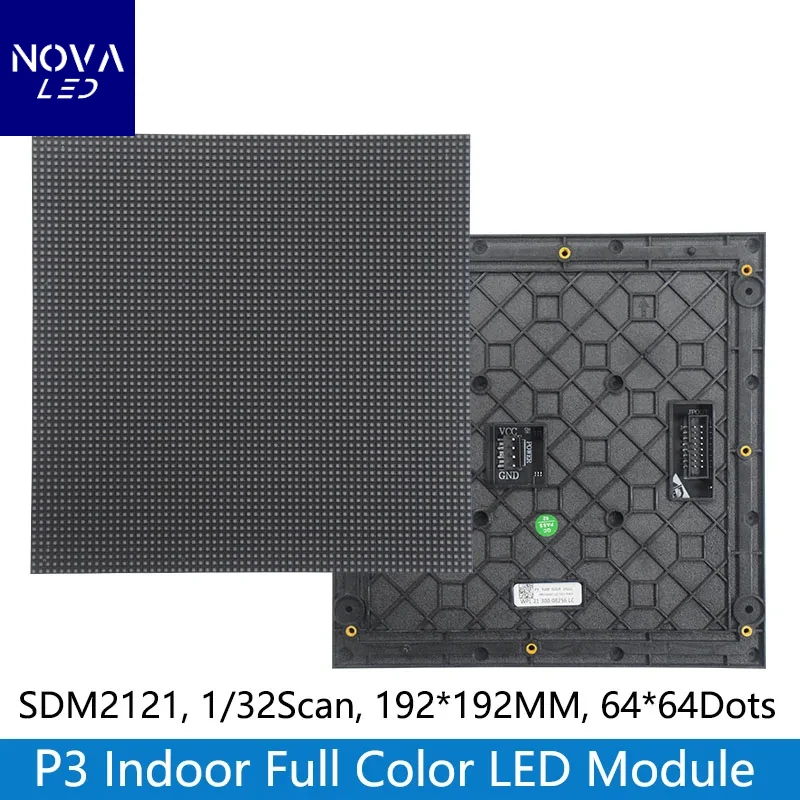 P3 Indoor Full Color LED Display Module 64 x 64 Dot Matrix 192mm*192mm SMD RGB P3 LED Panel Module