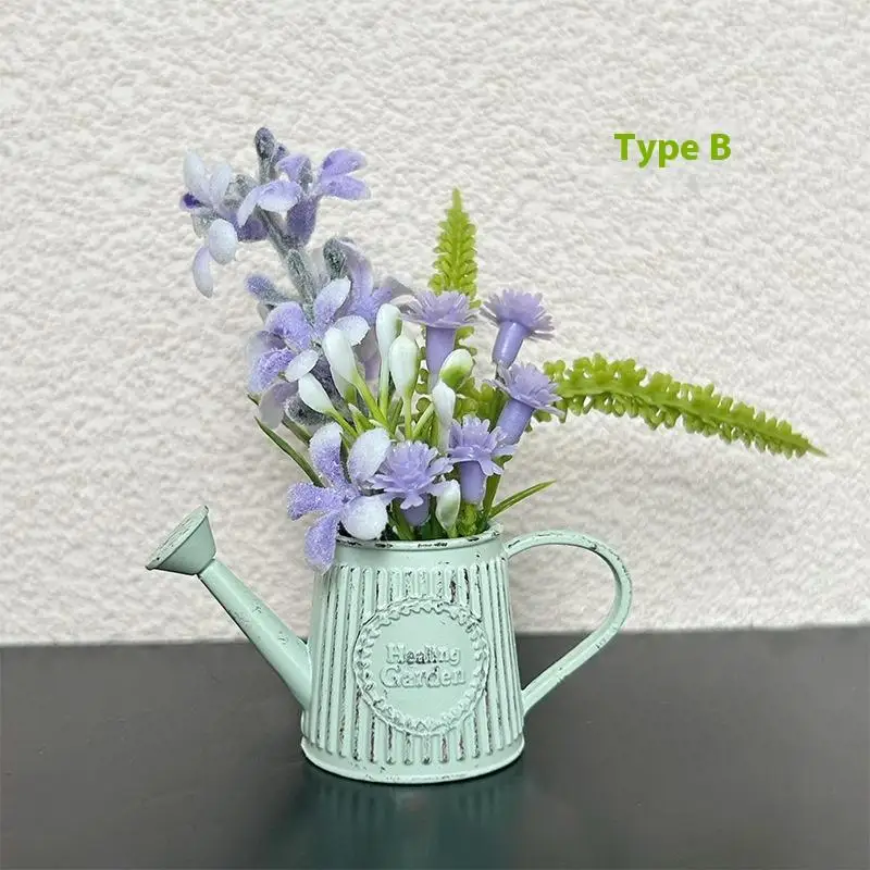 

1 шт., мини-кофейник, стильная композиция, домашний декор, 1:12, ретро цветочная композиция, горшечное растение, ваза для цветов из сплава, аксессуары для самостоятельного изготовления