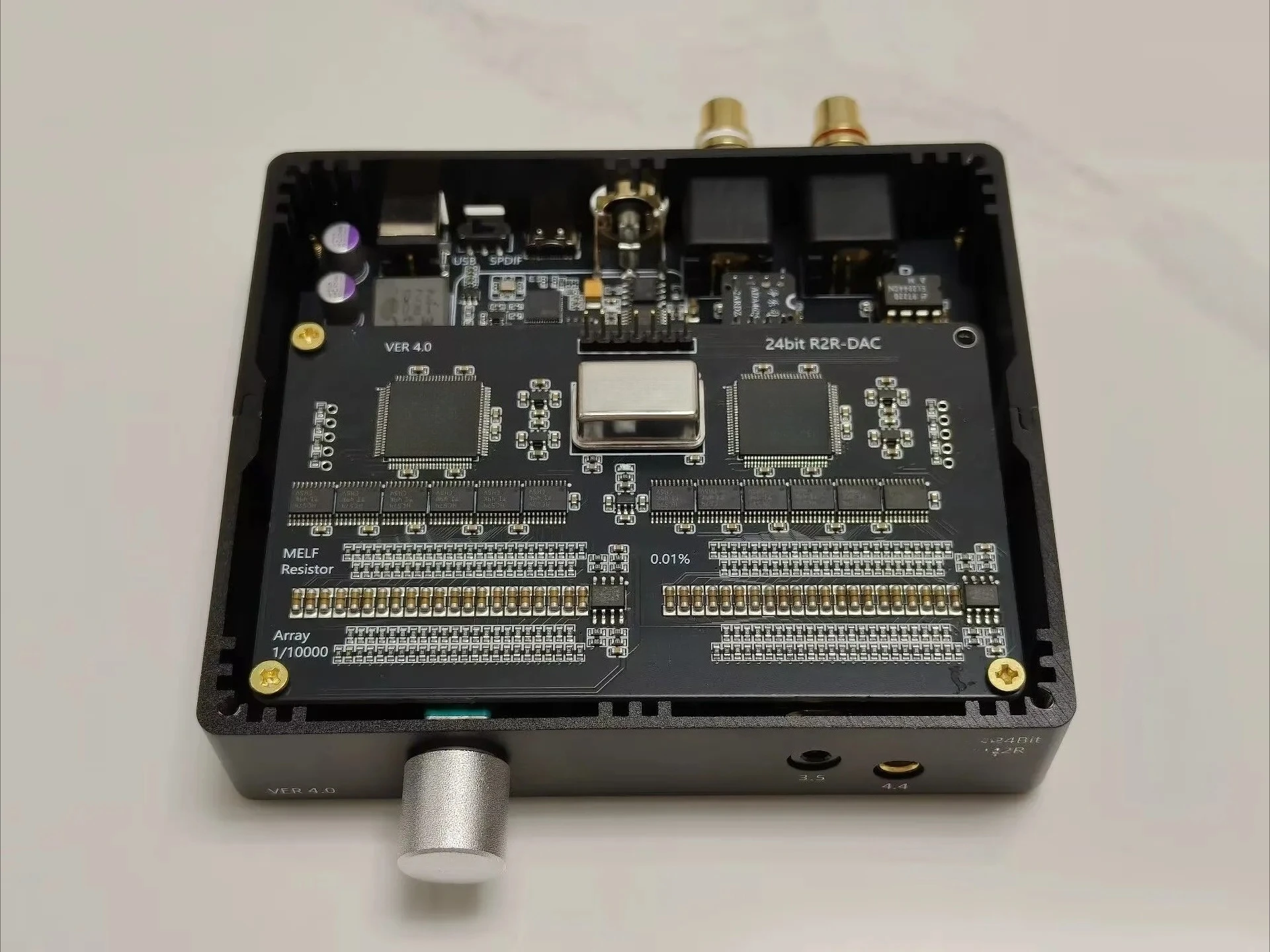 24Bit R2R Hifi  Decoder  Metal Case USB Coax Input RCA 4.4 Balanced Output With Volume Knob