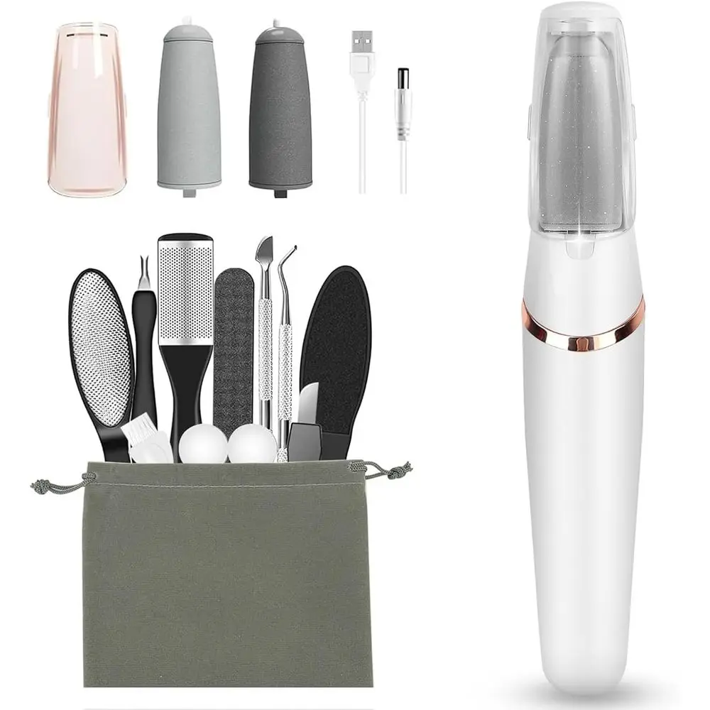 

Rechargeable 12-in-1 Electric Callus Remover for Smoother Feet and Dead Skin Removal - Ideal Gift (White)