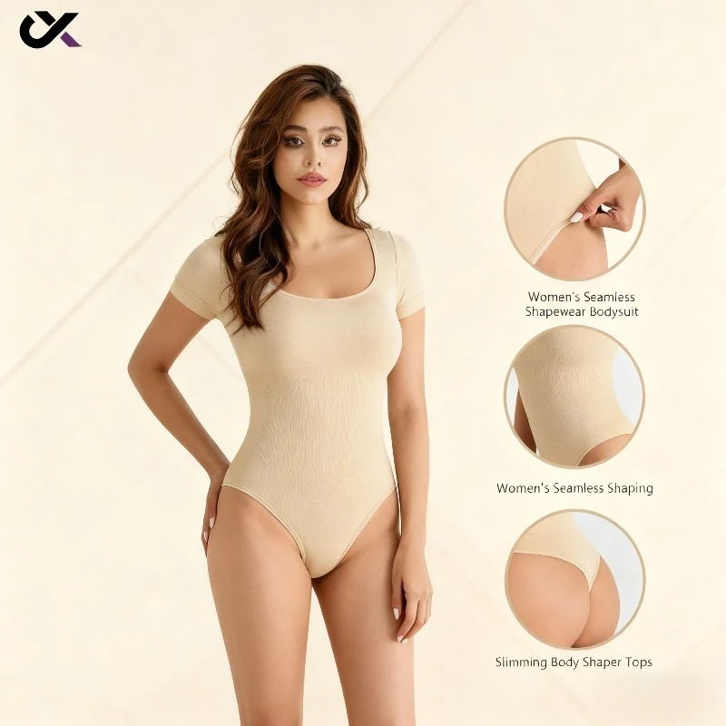 Seamless Yoga Bodysuit for Women Short Sleeve Peach Butt Lifting Fitness Shapewear Tight Body Shaping Workout Sports Activewear