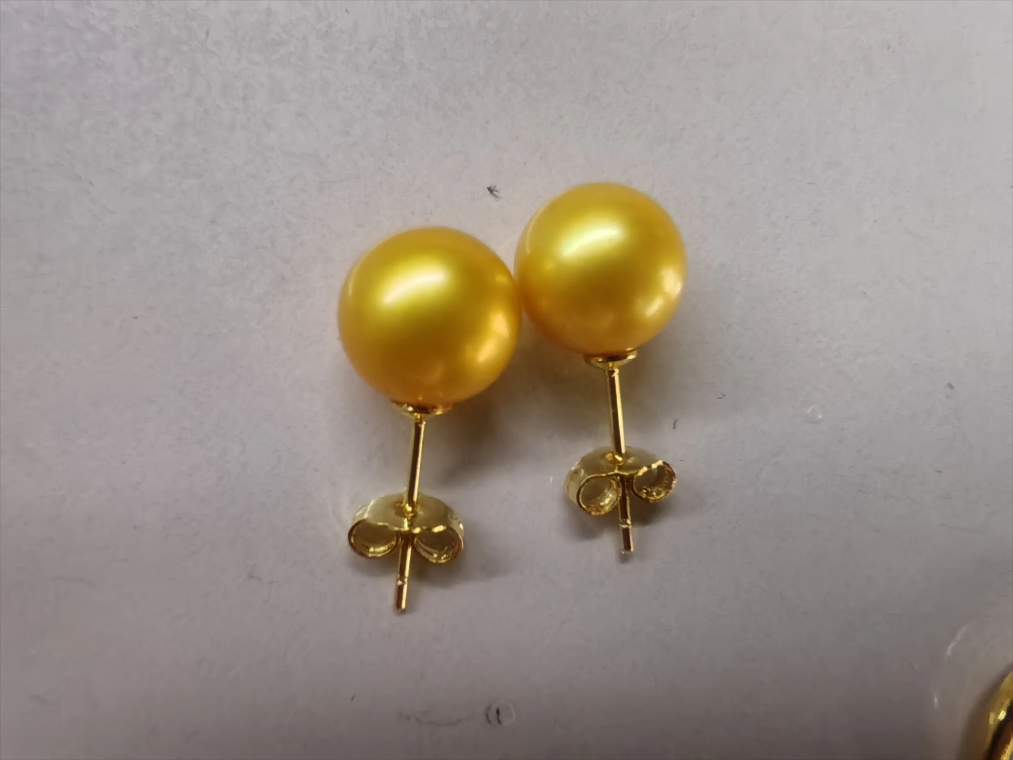 

New Pearl Earrings AAAA 9-10mm10-11mm 11-12mm Natural South Sea Round Pearl Earrings 14K Gold Real Photo