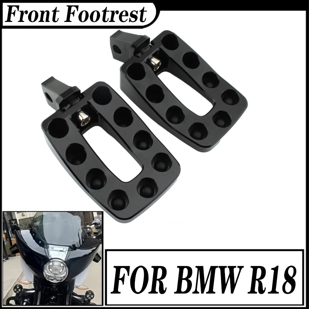 FOR BMW R18 R18B R18 Classic R18 Transcontinental 2020-2024 Front Footrest Foot Peg Pedal CNC Aluminum Black Chrome