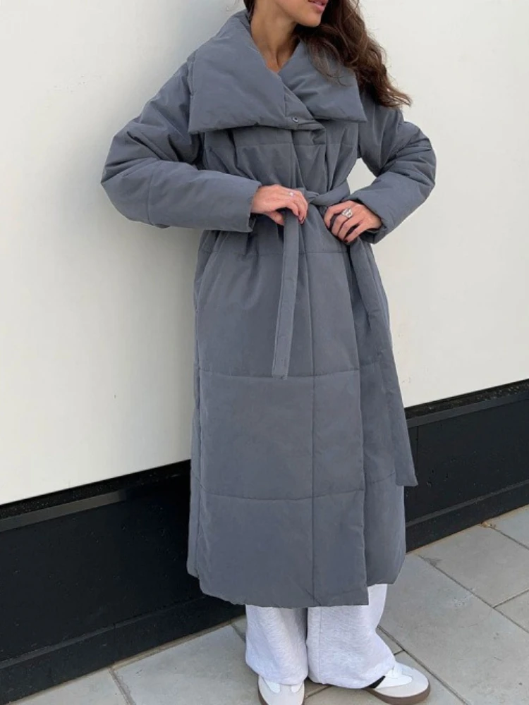 Women's Casual Warm Windproof Cotton Coats Long Cotton Jacket Autumn Winter Women's Fashion Street Style Trendy  Cotton Jacket