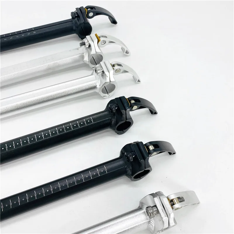 Electric Bicycle Folding Double Section Stem Extension Tube Telescopic Rod 25.4mm 28.6mm Aluminum Alloy Quick Release Stem Parts