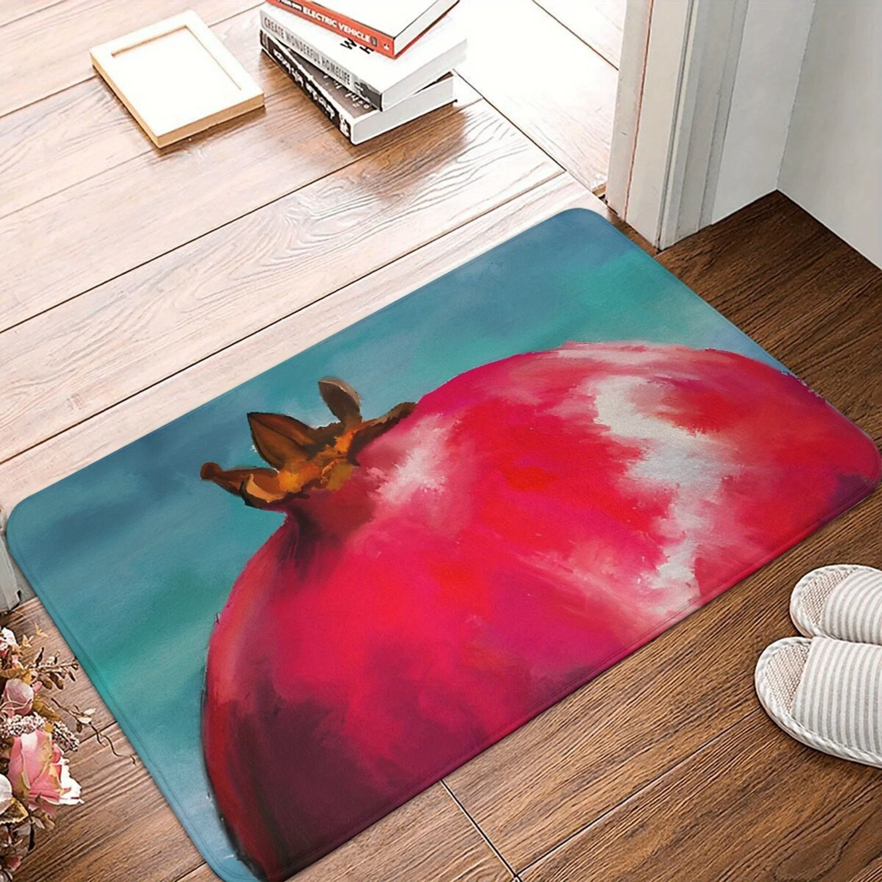 

Vibrant Pomegranate Art Doormat Welcome Mat for Home Decor Modern Entrance Rug Kitchen Bathroom Accessory House Mat