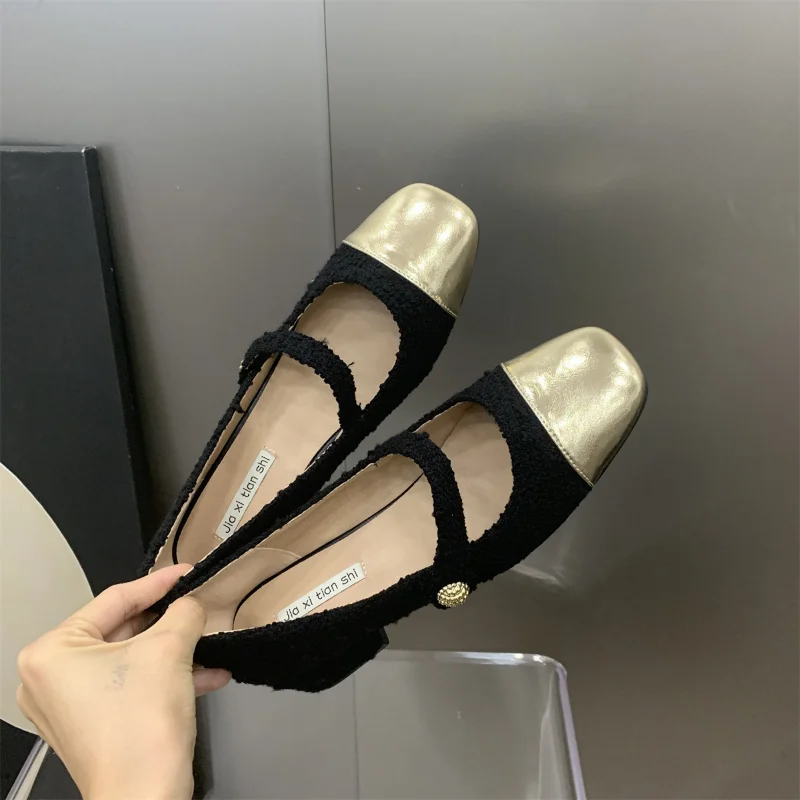 New French Mary Jane Shoes In Spring 2023 Casual Fashion Women\'s Shoes with Skirt Temperament Single Shoes Medium and Low Heels