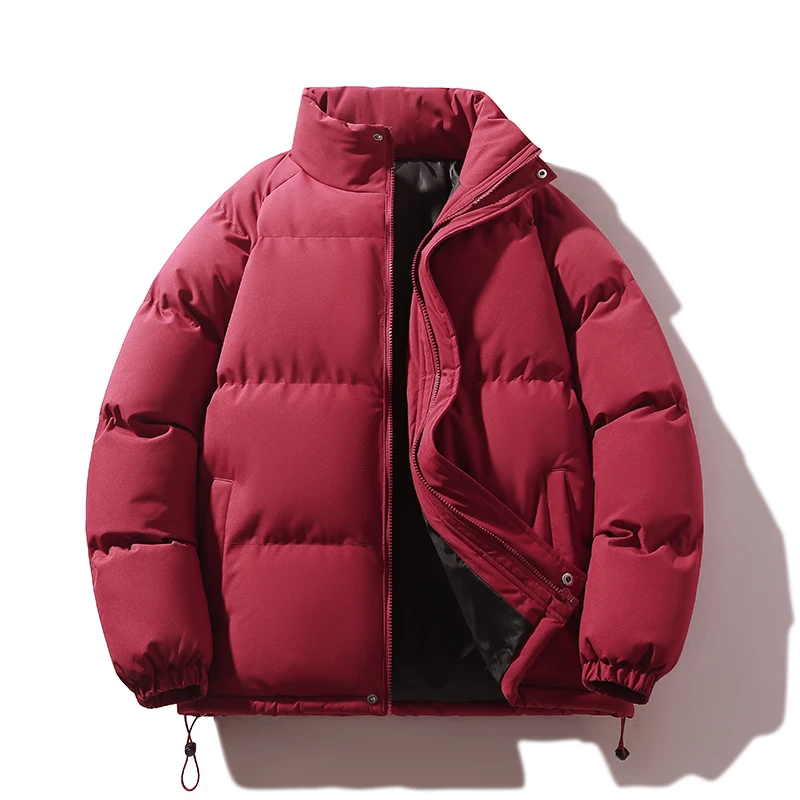

Winter Thick Puffer Jacket New Men's Warm Sherpa Winter Parkas Loose Fashion Male Stand Collar Parkas Couple Harajuku Outerwear