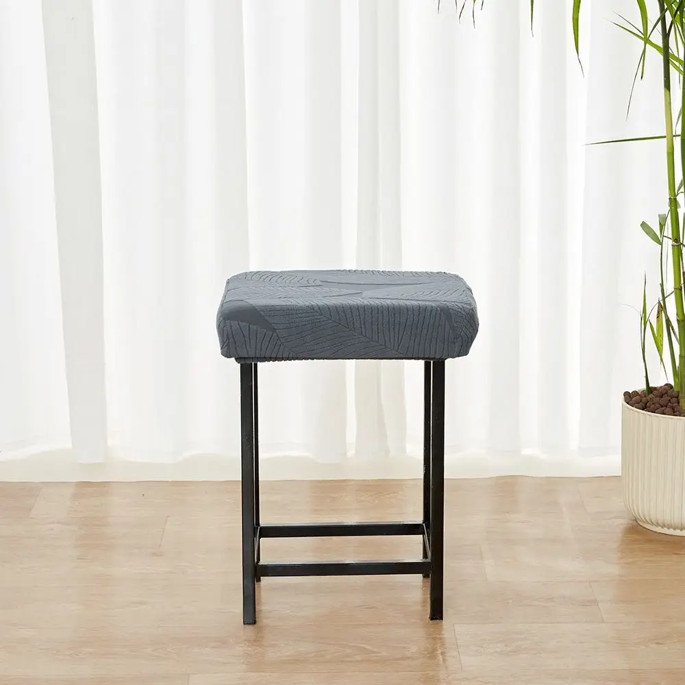 Jacquard Velvet Vanity Stool Cover Rectangular Shape Stretchy Fabric Bench Seat Cover Dust Proof Washable Design