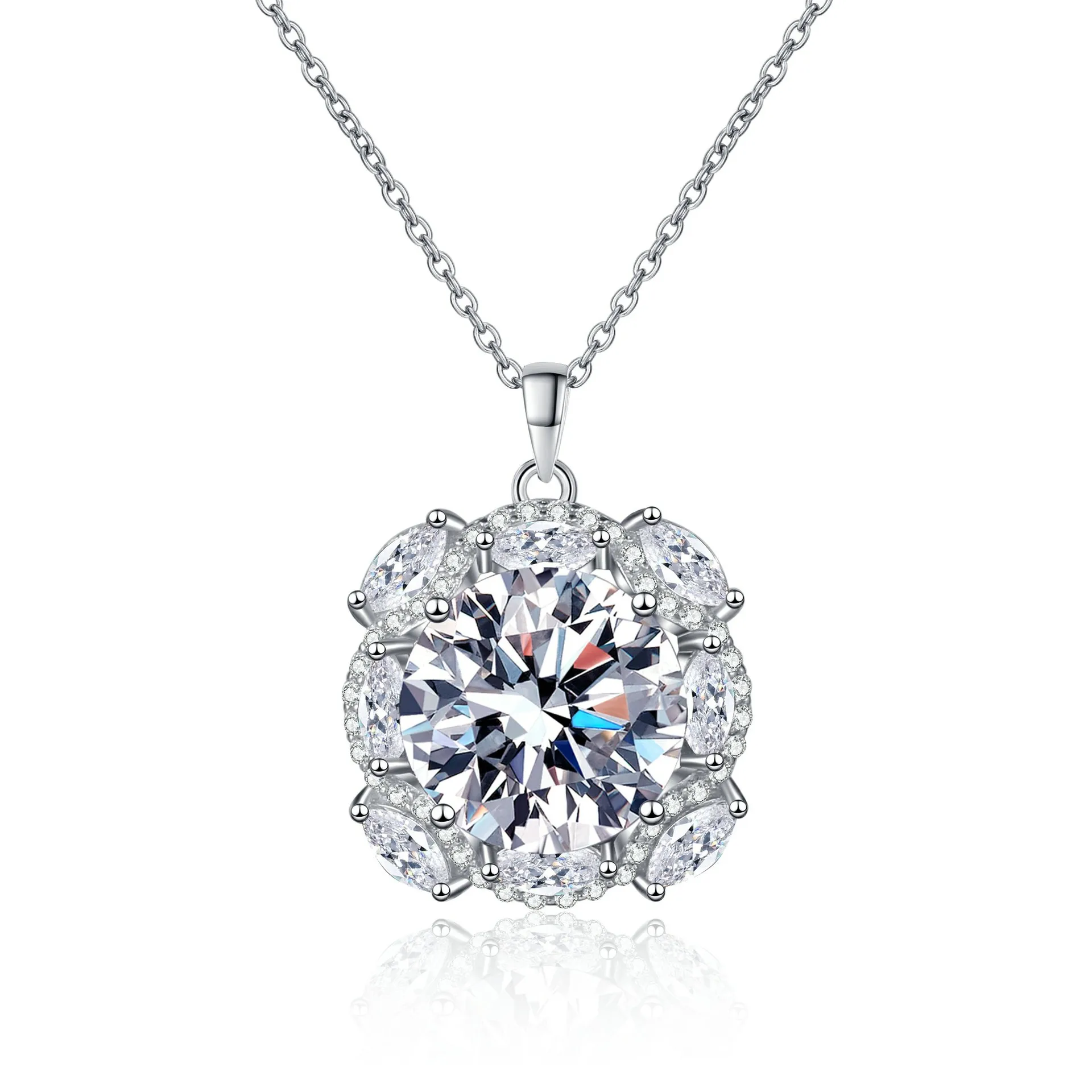 10 Carat Real D Color Moissanite Diamond Pendant Necklace High Quality 100% s925 Sterling Silver Neck Pendant Chain Fine Jewelry