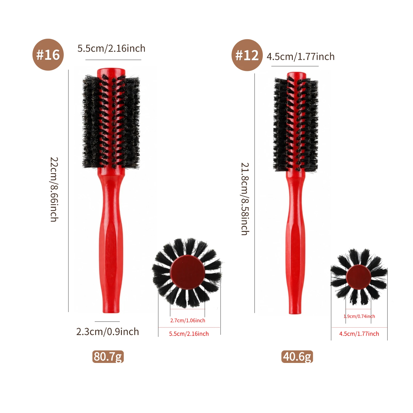 Professionelles 4-teiliges Rundbürsten-Set aus Buchenholz mit Wildschweinborsten, Anti-Frizz-Volumen-Lockenbürste für Salon, Friseur und Zuhause – Detail 5