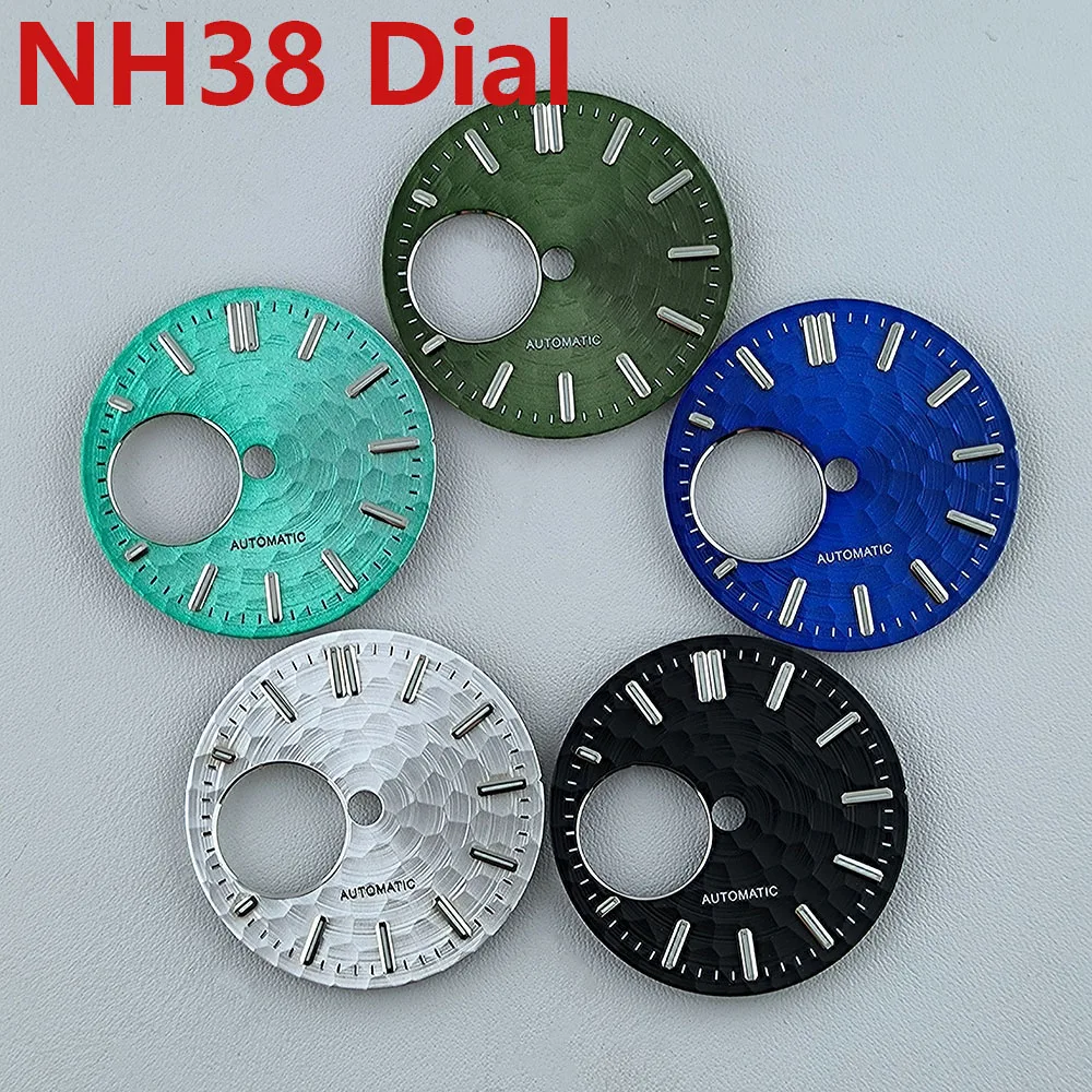 NH Series 28.5mm NH38 Dial No logo dial Custom logo Green Luminous dial Suitable for NH38 movement watch accessories