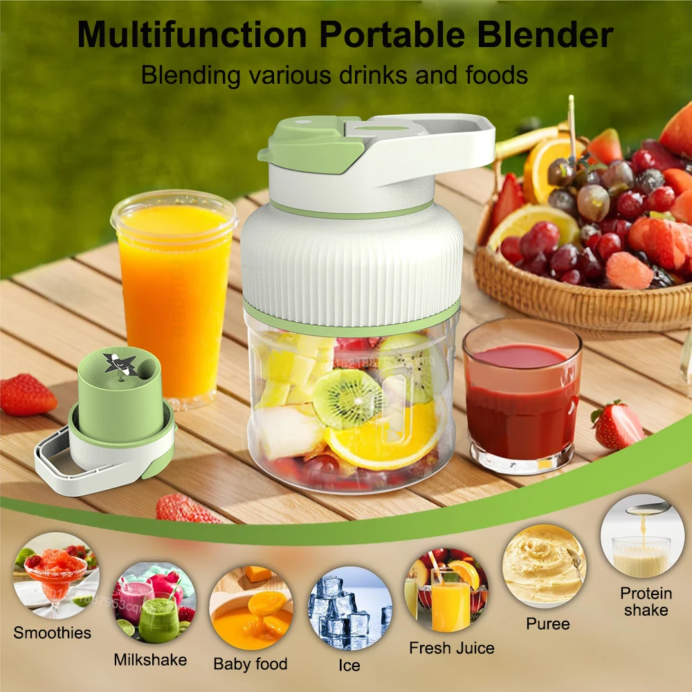 Portable Blender Fruit Juice Juicer Electric Smoothie Milkshake Maker USB Rechargerable Large Capacity Smoothie Blender 1500ML