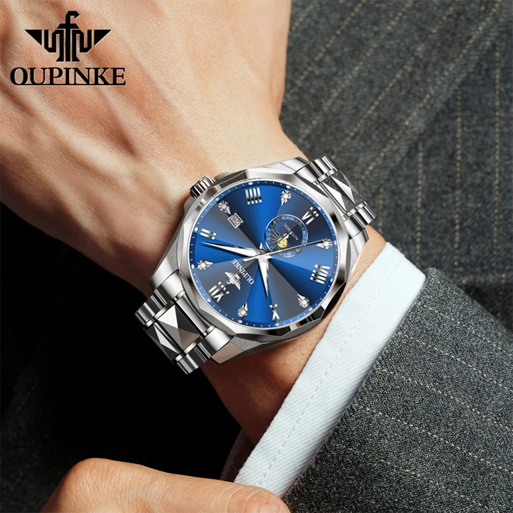 OUPINKE Luxury Brand Top Original Sports Automatic Mechanical Watch Luxury Casual Wristwatch Waterproof Date Watches for Men