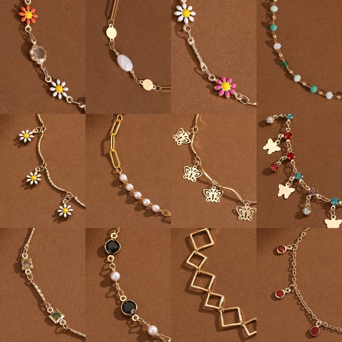 

Sweet Flower Butterfly Anklet For Women Chain Tassel Star Zircon Foot Chain Barefoot Ankle Bracelet for Women Girl Beach Jewelry