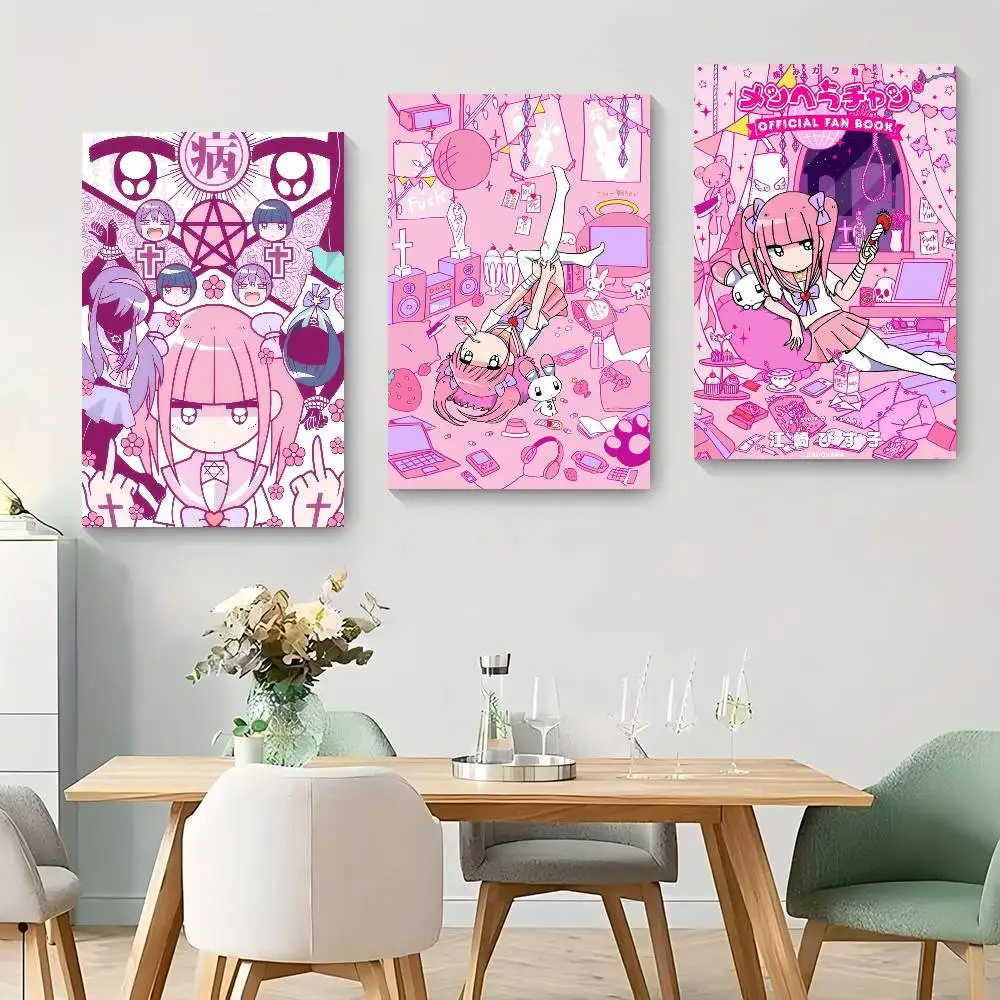 Cartoon Menhera C-Chan kawaii pink  Vintage Posters Sticky Retro Kraft Paper Sticker DIY Room Bar Cafe Kawaii Room Decor