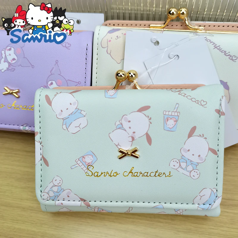 New Mini Short Wallet Cartoon Cute Folding Coin Purse PU Large Capacity Mini Fashion Women's Wallet Multiple Card Slots