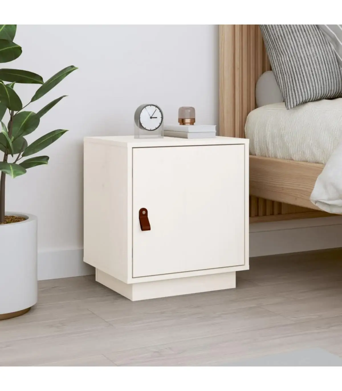 Bedside tables bedside table White Pine solid wood 40x34x45 cm