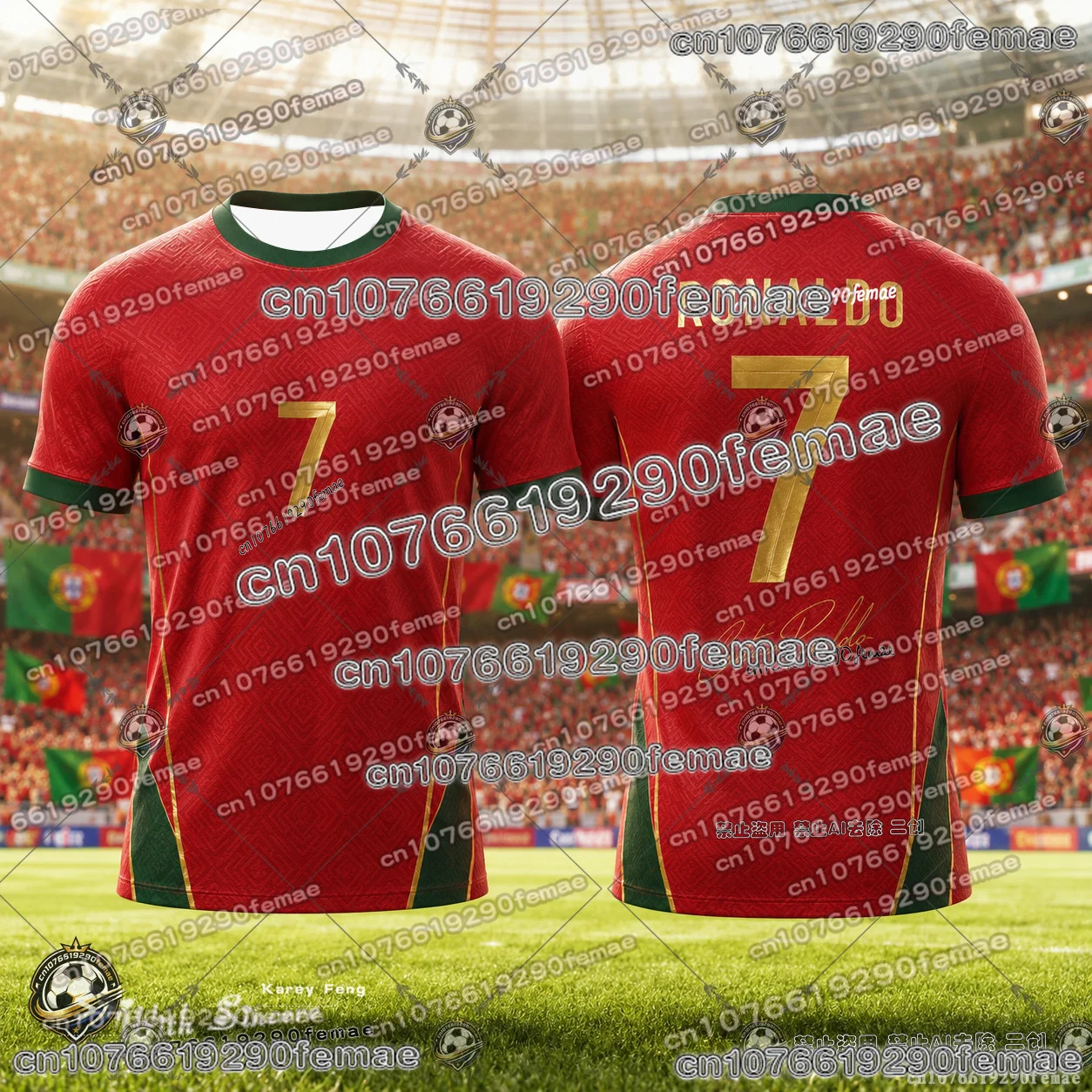 Hot Sale Ronaldo Fan Gift Kids Soccer Jersey Lightweight Breathable Quick Dry Football Sports Shirt Summer Youth Training Top