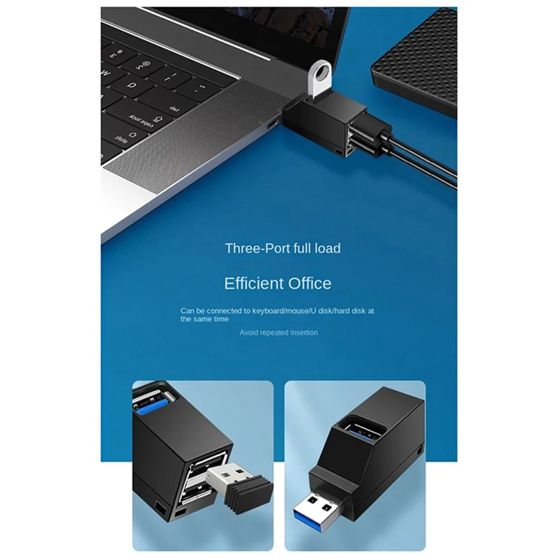 A19E-USB 3.0 Hub Adapter Extender Mini 3 Port Breakout U Disk Card Reader For Computer Laptop USB 2.0 Hub PC Accessories