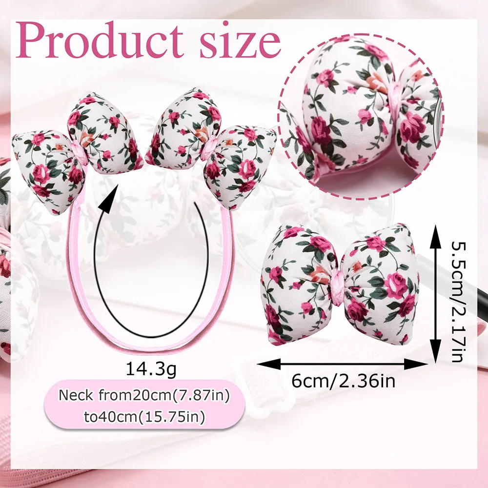 1PC Handmade Dog Bows for Hair Adjustable Puppy Bowknots Flower Print Cute Pet Grooming Accessories For Dogs and Cats