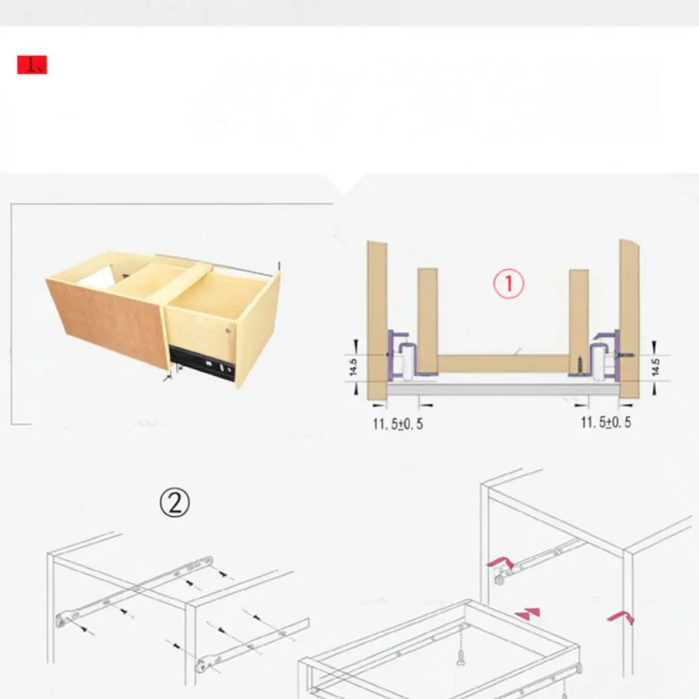 Heavy Duty Side Mounted Drawer Slides Cold Rolled Steel Runners For Furniture Cabinet Wardrobe Storage Hardware Parts