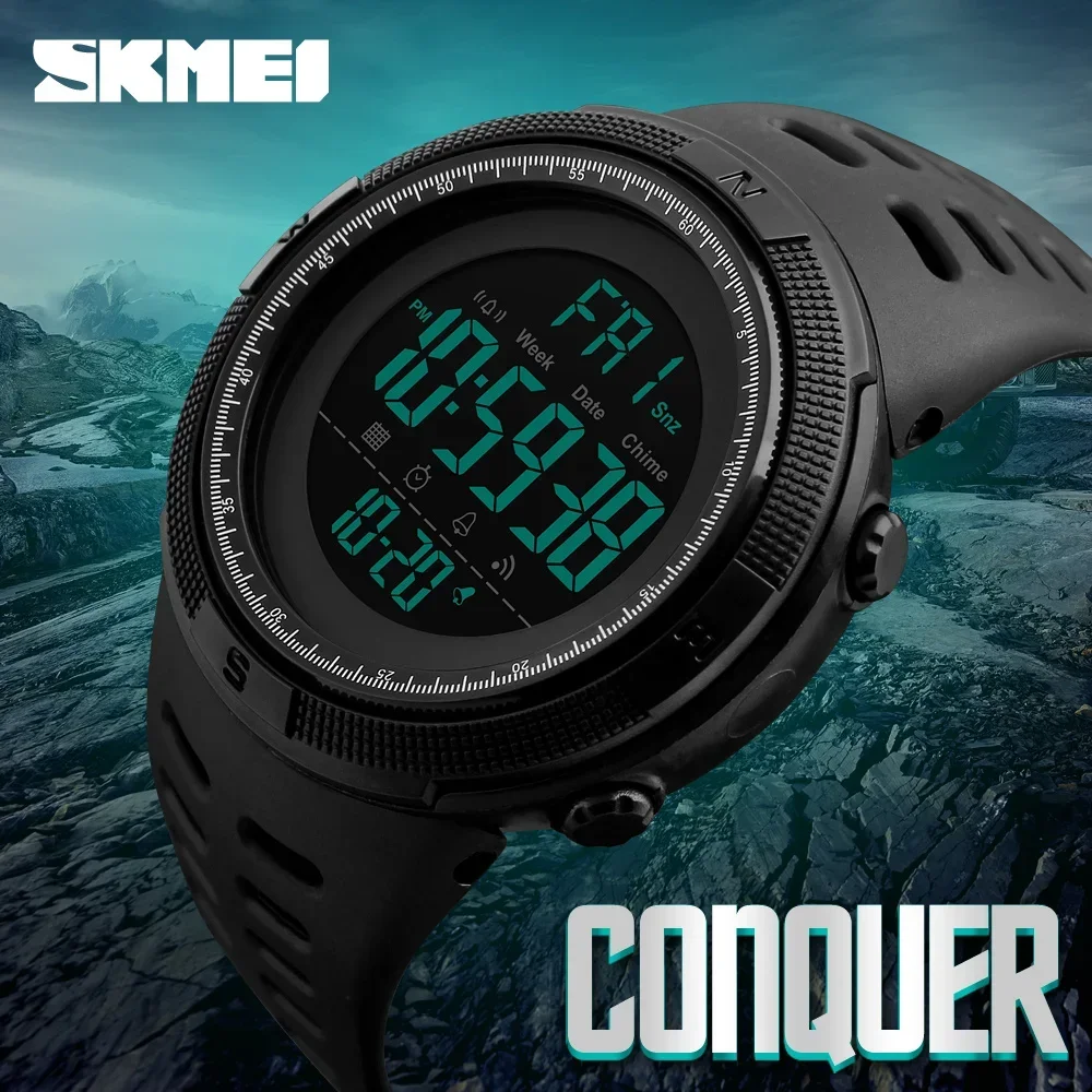 10PCS/Set Skmei 1251 5Bar Waterproof Digital Watch Reloj Hombre outdoor sports watch for men  watch alarm clock Watches