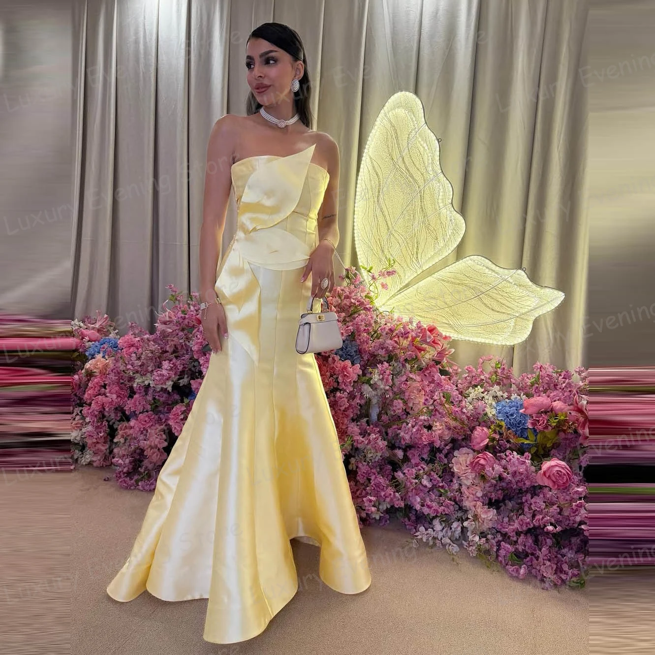 

Simple Mermaid Evening Dresses Sexy Sleeveless Fashion Prom Gowns Beach Party Customized Vestidos De Noche فساتين سهرةفسات Gala