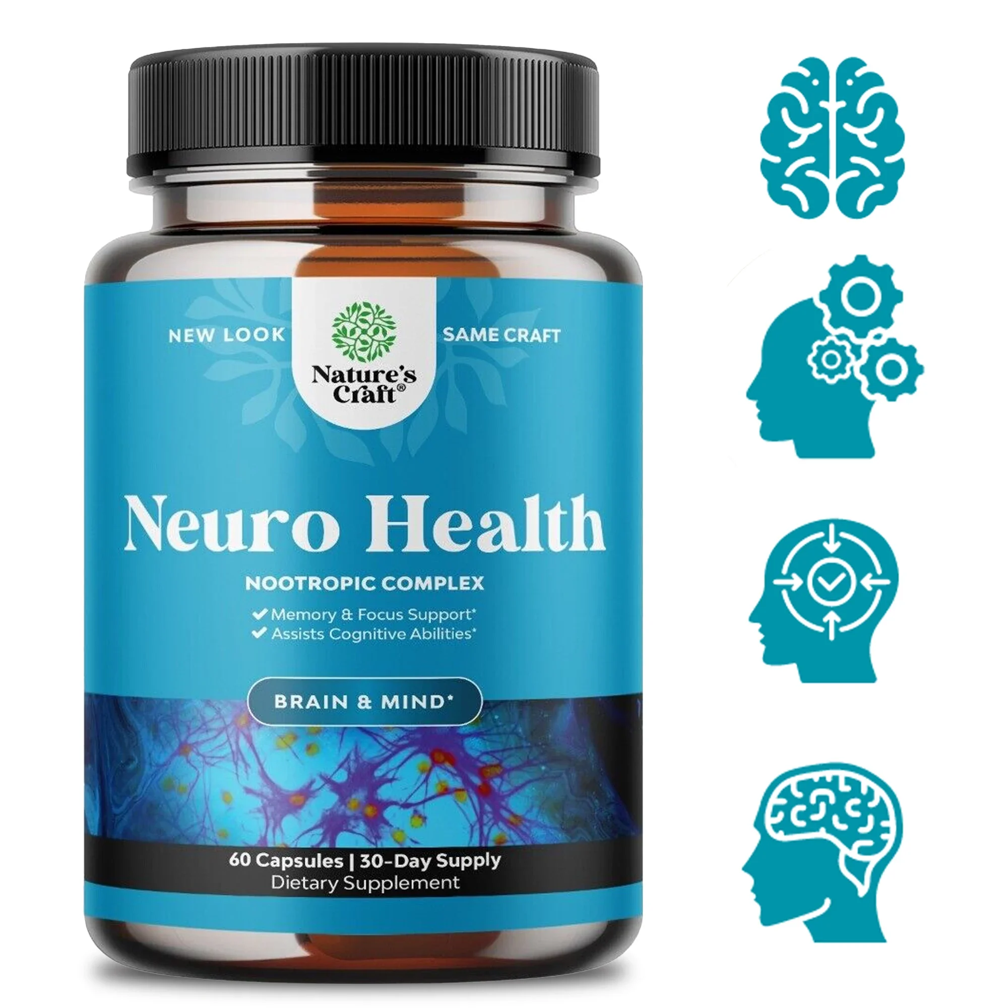 

Neuro Health Capsules Supplement - Supports Healthy Nerve Function, Blood Flow, Circulation,Antioxidant