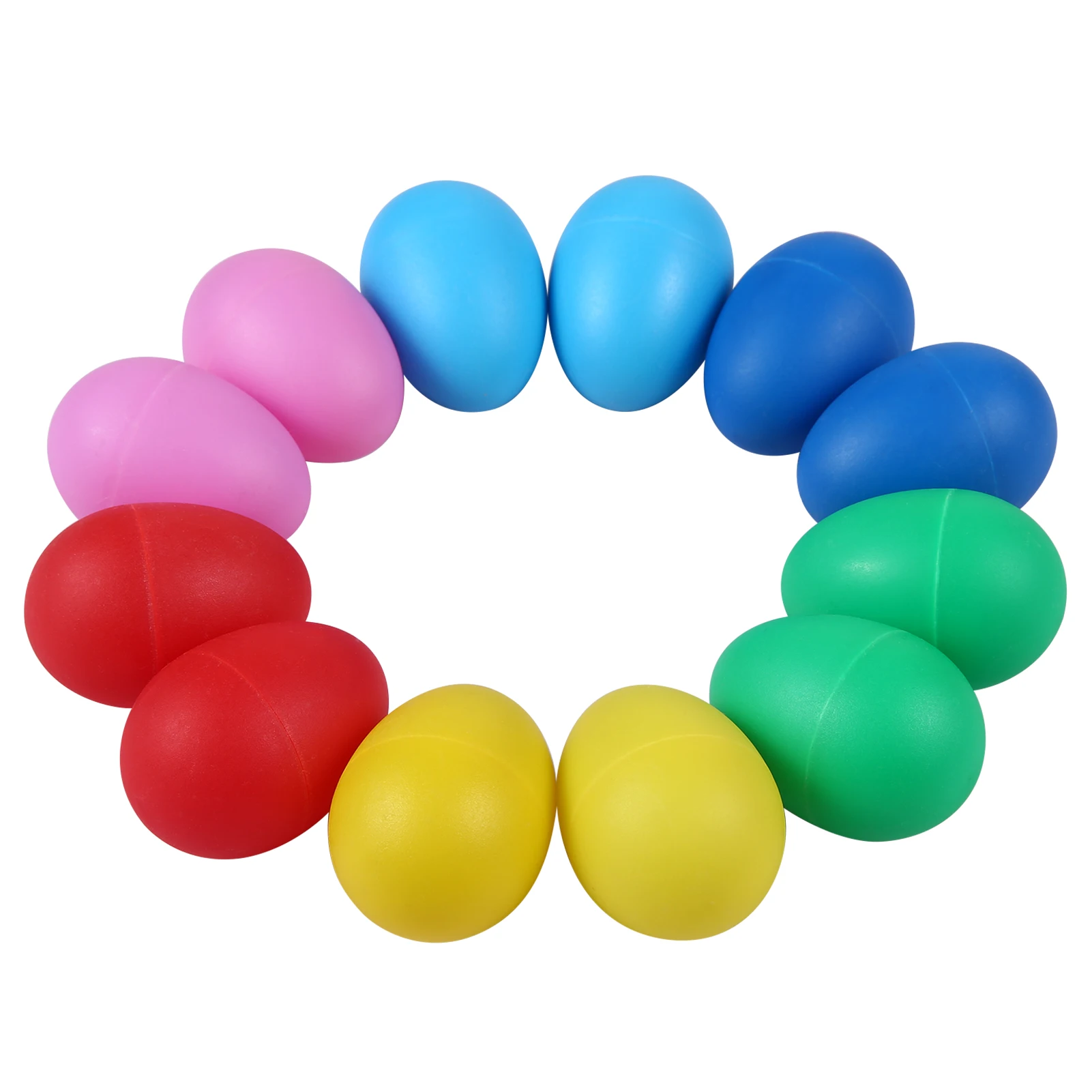12 Pieces Egg Shakers Musical Instrument Percussion Egg for Kids Toys Plastic Easter Egg Shaker for Learning DIY Painting Rhythm