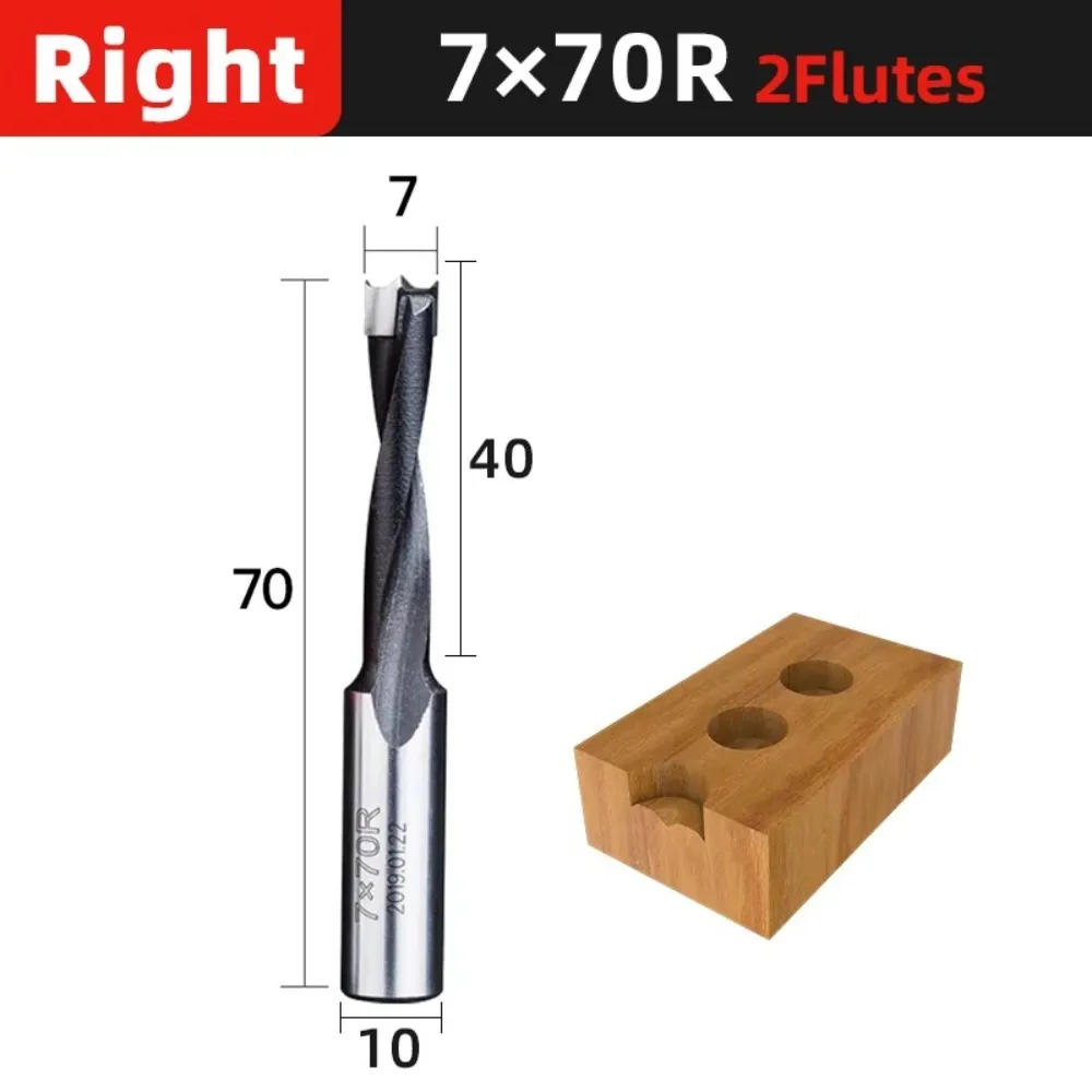 New 2 Flute Drill Bits 10mm Shank Carbide Row Drill Left/Right Wood Bits Wood Alloy