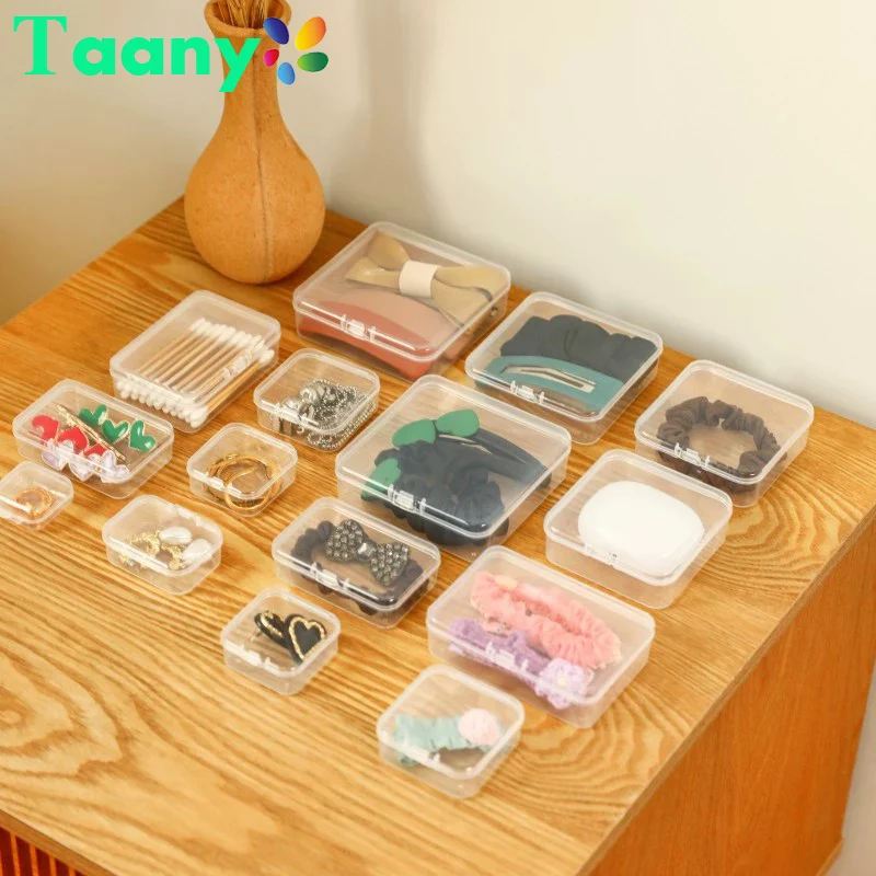 5Pcs/10Pcs PP Storage Box Mini Transparent Plastic Case Container Square Rectangle Packaging Box for Jewellry Beads Small Items